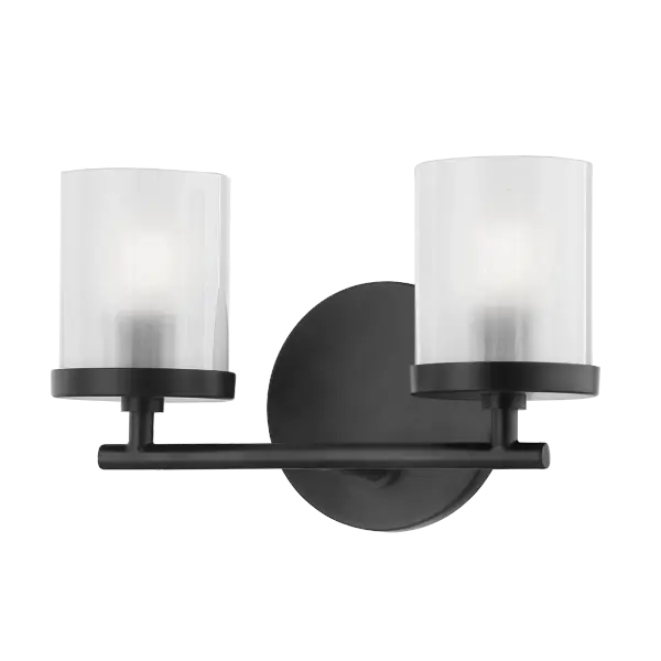 The Ryan Bath and Vanity Light delivers contemporary styling with a sleek black finish, perfect for modern bathrooms. Its wall-mounted design provides focused task lighting for grooming areas.