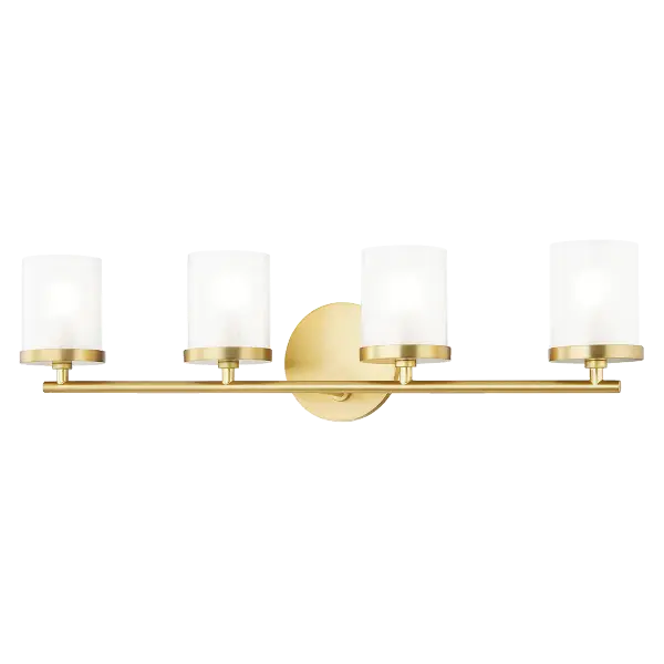 The Ryan Bath and Vanity Light combines classic styling with contemporary sensibility. Its aged brass finish adds warmth and sophistication to any bathroom, while the clean lines ensure versatility across design styles.
