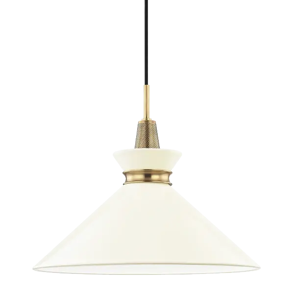 The Kiki Pendant combines contemporary sophistication with timeless elegance through its aged brass metalwork and crystal accents. Perfect for adding refined ambiance to dining spaces and entryways.