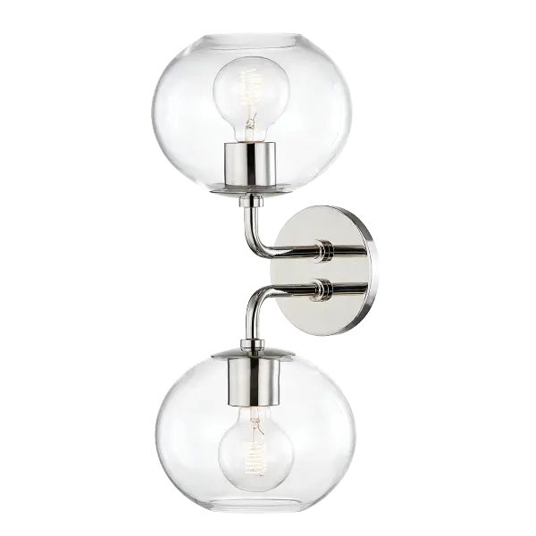 Elegant Transitional Wall Sconce with Polished Nickel Finish