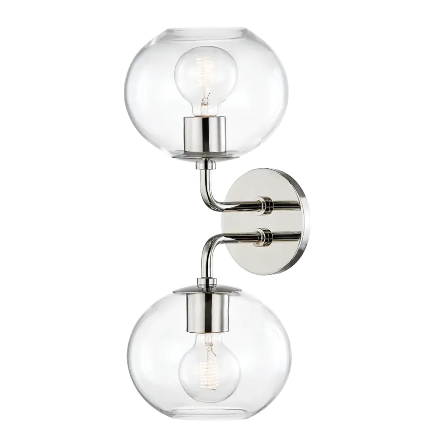 Elegant Transitional Wall Sconce with Polished Nickel Finish