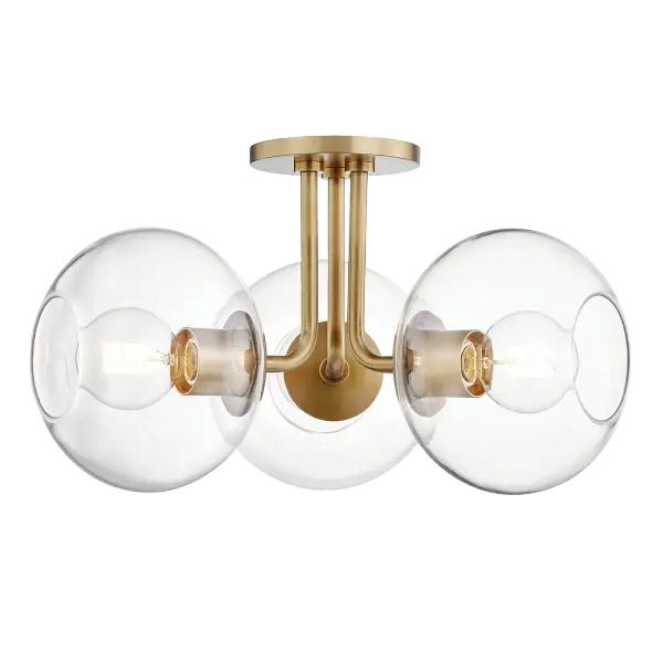 Elegant Semi-Flush with Timeless Aged Brass Finish - Image 1