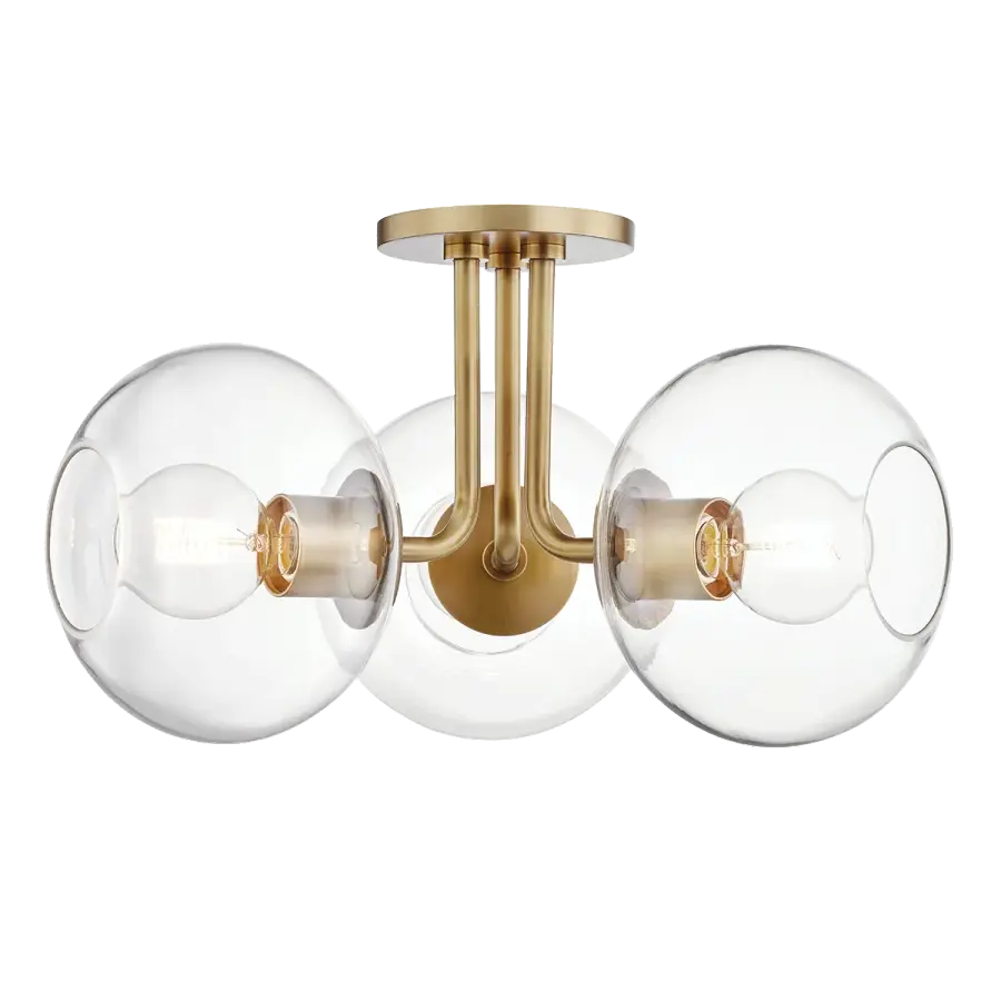 Elegant Semi-Flush with Timeless Aged Brass Finish - Image 1