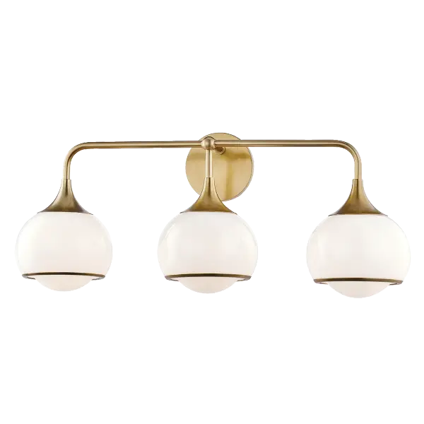 The Reese Bath and Vanity Light combines classic styling with contemporary sensibility. Its aged brass finish and clean lines make it versatile for traditional and modern bathrooms alike, delivering warm, flattering illumination.