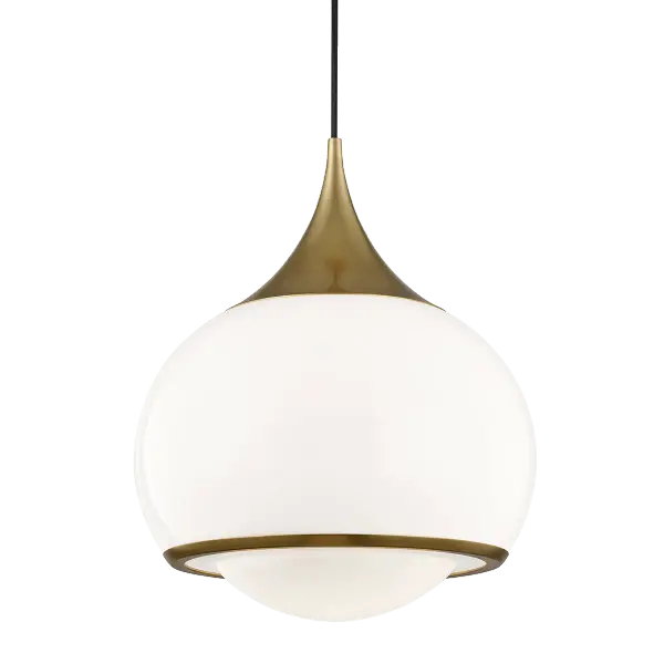 The Reese Pendant combines classic elegance with contemporary sensibility, featuring an aged gold brass finish that adds warmth to any space. Its versatile design works beautifully over kitchen islands, dining tables, or in entryways.
