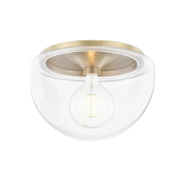 The Grace Flush Mount combines classic elegance with modern functionality. Its aged brass finish and clean lines make it versatile for various interior styles, from traditional to contemporary spaces.
