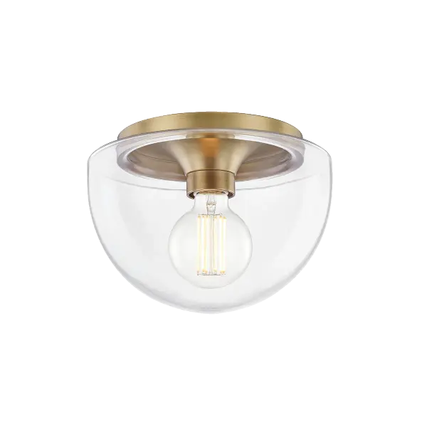 The Grace Flush Mount combines classic elegance with modern functionality. Its aged gold brass finish and compact profile make it perfect for spaces with lower ceilings or where a refined, understated look is desired.