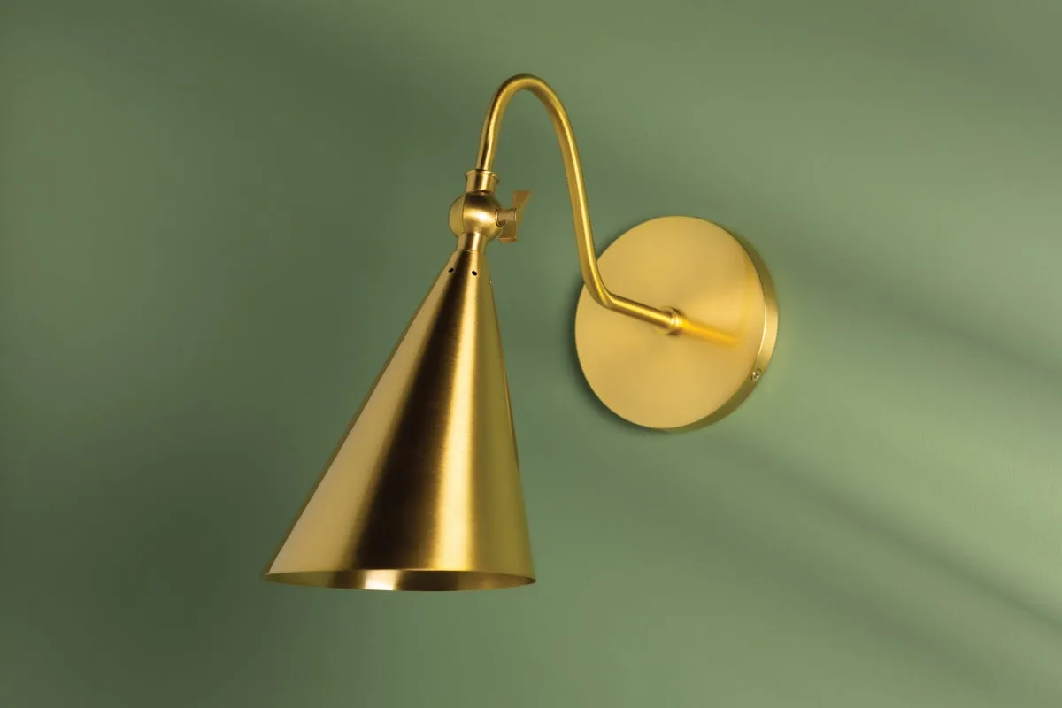 Lupe Wall Sconce in Aged Brass