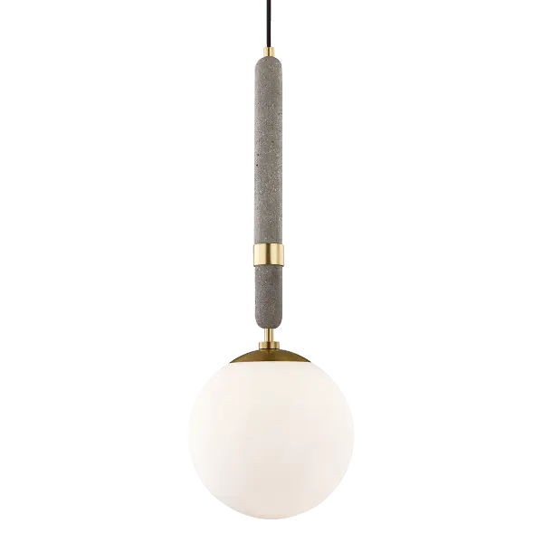 The Brielle Pendant combines classic elegance with contemporary sensibility. Its aged brass finish and glass globe shade create warm, inviting illumination perfect for dining areas and kitchen islands.