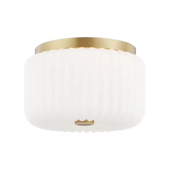 Elegant Flush Mount with Timeless Aged Gold Brass Finish - Image 1