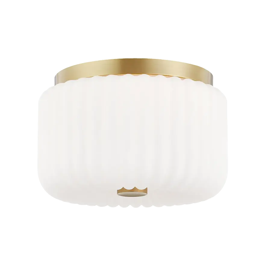 Elegant Flush Mount with Timeless Aged Gold Brass Finish - Image 1