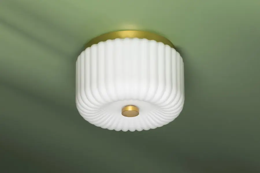 Elegant Flush Mount with Timeless Aged Gold Brass Finish - Image 4