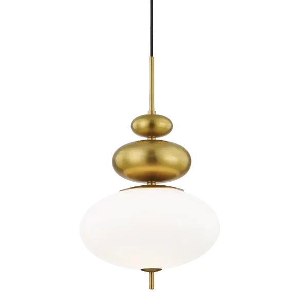 Elegant Transitional Pendant with Timeless Aged Brass Finish - Image 1