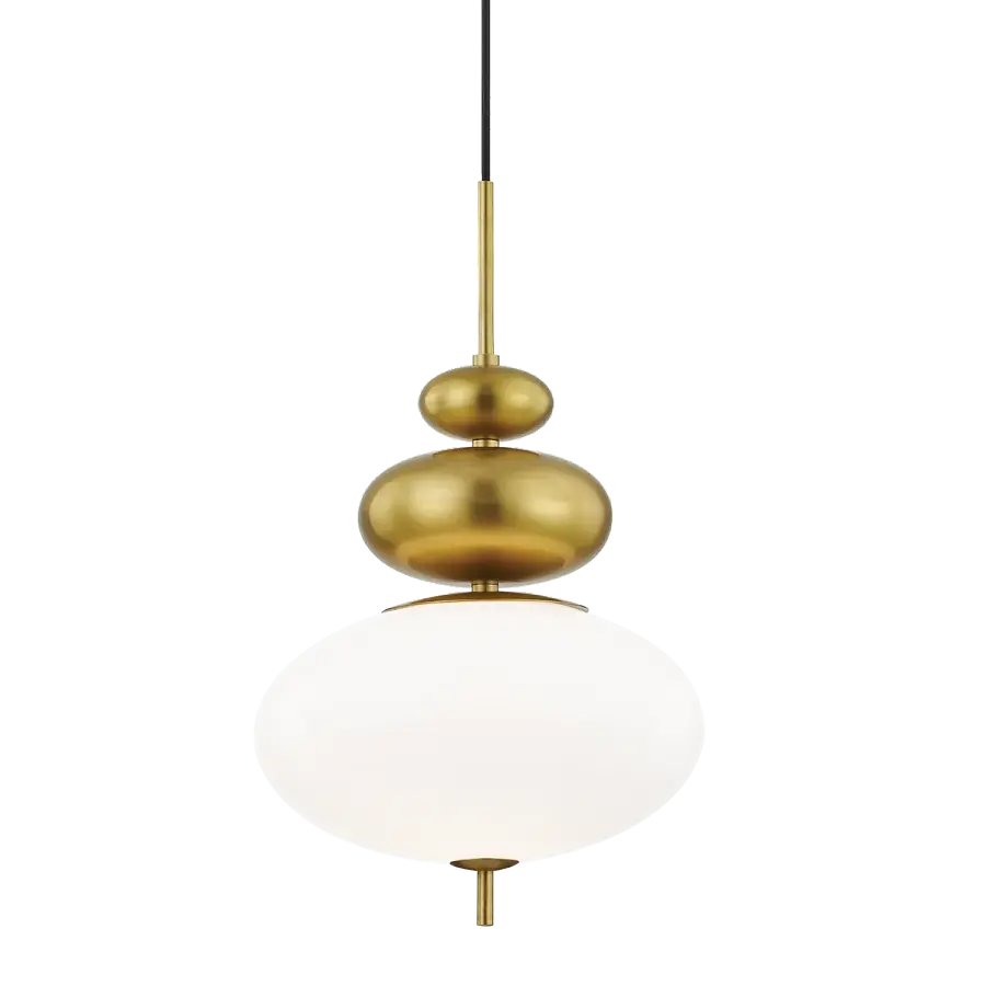 Elegant Transitional Pendant with Timeless Aged Brass Finish - Image 1