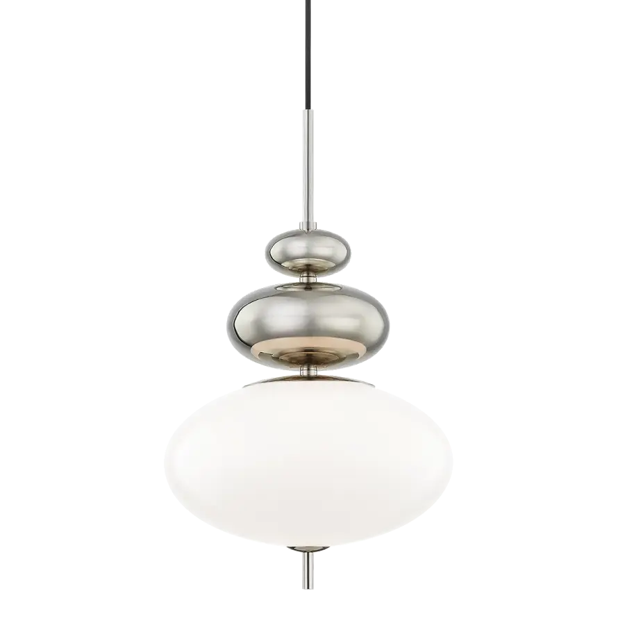 Elegant Transitional Pendant with Polished Nickel Finish