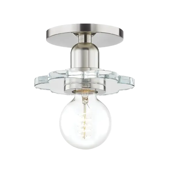 The Alexa Wall Sconce combines transitional styling with contemporary appeal, featuring a polished nickel finish that adds sophistication to any space. Perfect for bathrooms, hallways, and bedrooms.