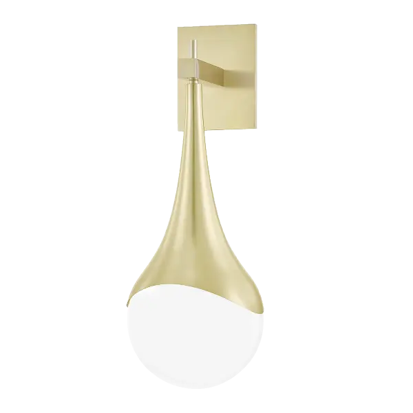 The Ariana Wall Sconce combines transitional elegance with contemporary flair, featuring a sophisticated gold finish that enhances bathrooms, hallways, and bedrooms with warm, ambient lighting. - alternate view