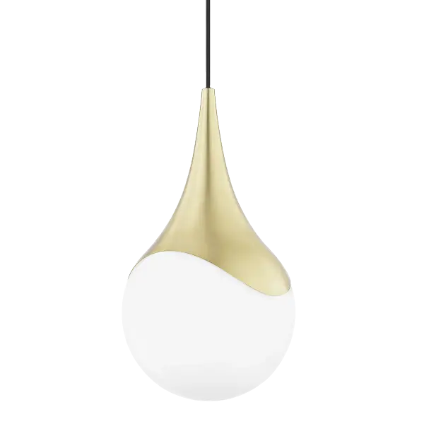 The Ariana Pendant combines classic elegance with contemporary sensibility, featuring an aged gold brass finish that adds warmth to any space. Its versatile design works beautifully over dining tables, kitchen islands, or in entryways.