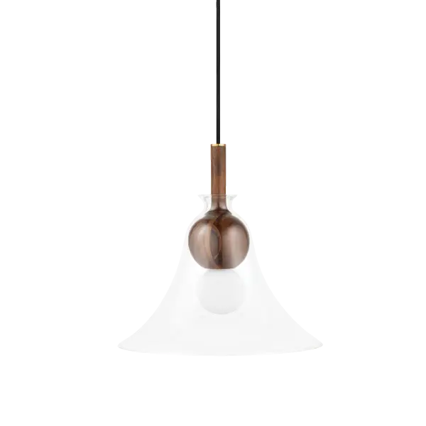 The Dani Pendant brings handcrafted charm with its unique glass shade and gold finish. Each piece features one-of-a-kind color variations, making it perfect for adding personalized style to intimate spaces.
