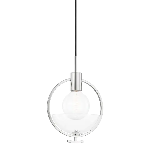 The Ringo Pendant delivers clean, modern design with a polished nickel finish that complements both contemporary and transitional spaces. Its compact size makes it versatile for various applications.