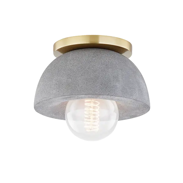 The Poppy Flush Mount combines sleek contemporary styling with a warm gold finish, making it ideal for spaces with lower ceilings. Its compact profile delivers ambient lighting without sacrificing style. - alternate view
