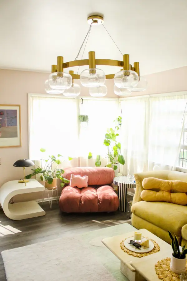 The Harlow Chandelier combines classic elegance with contemporary sensibility, featuring an aged brass finish that adds warmth to any space. Its versatile design works beautifully in both residential and commercial settings. - alternate view