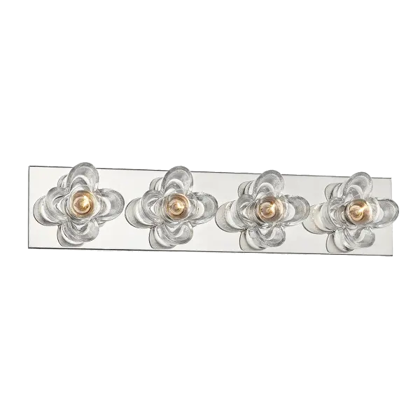 The Shea Bath and Vanity Light combines transitional styling with polished nickel finish, offering versatile illumination for bathroom spaces. Its clean design complements both contemporary and traditional decor.