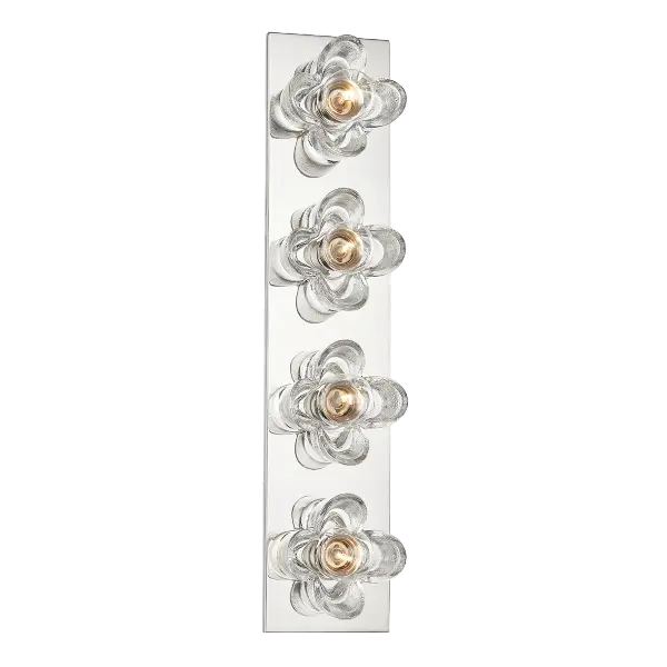 The Shea Bath and Vanity Light combines transitional styling with polished nickel finish, offering versatile illumination for bathroom spaces. Its clean design complements both contemporary and traditional decor. - alternate view