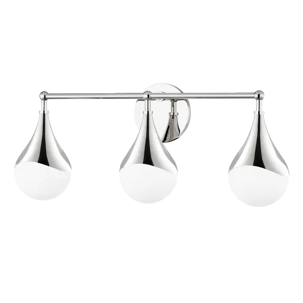 The Ariana Bath and Vanity Light combines classic elegance with contemporary styling, featuring a polished nickel finish that complements a wide range of bathroom decors. Perfect for modern and traditional spaces alike.