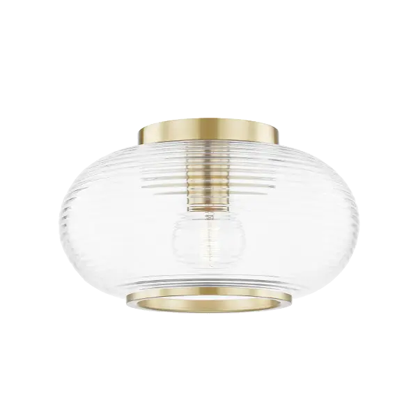 The Maggie Flush Mount combines classic elegance with modern functionality. Its compact profile and warm gold finish make it ideal for spaces with lower ceilings or where a subtle lighting accent is needed.