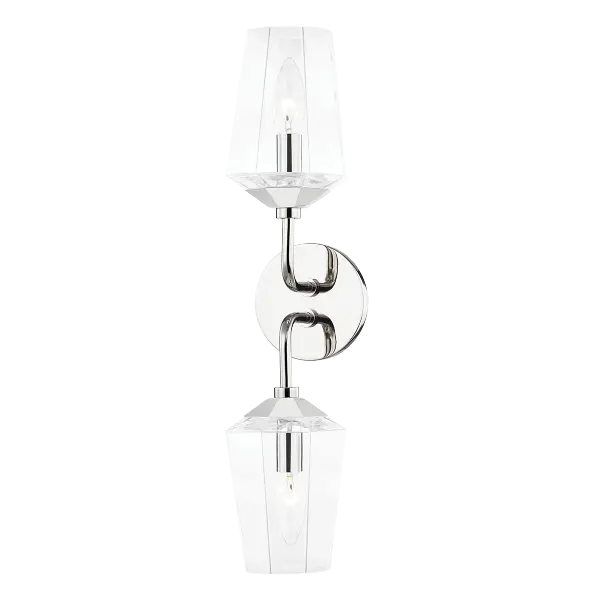 The Kayla vanity light combines clean lines with polished nickel finish, offering versatile style for contemporary and transitional bathrooms. Perfect for everyday use with quality construction at an accessible price point.