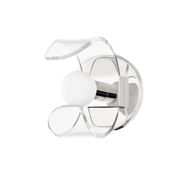 The Ora Bath and Vanity Light offers contemporary styling with a polished nickel finish at an accessible price point. Perfect for updating bathroom lighting with clean, modern aesthetics.