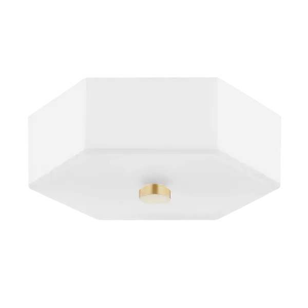 The Lizzie Flush Mount combines classic design with modern functionality. Its gold finish and glass shade create a sophisticated look perfect for low-ceiling spaces requiring ambient lighting.