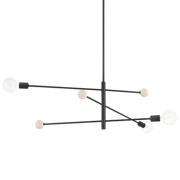 The Slater Chandelier masterfully blends modern minimalism with organic warmth through its ultra-slim 4-foot silhouette adorned with whitewashed ash wood beads. The aged brass finish provides sophisticated contrast.