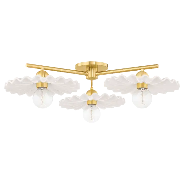 Tinsley brings whimsical southern charm with its white ceramic collar and aged brass finish. The exposed globe bulb design offers both style and function, perfect for adding character to kitchens, bars, and intimate spaces.