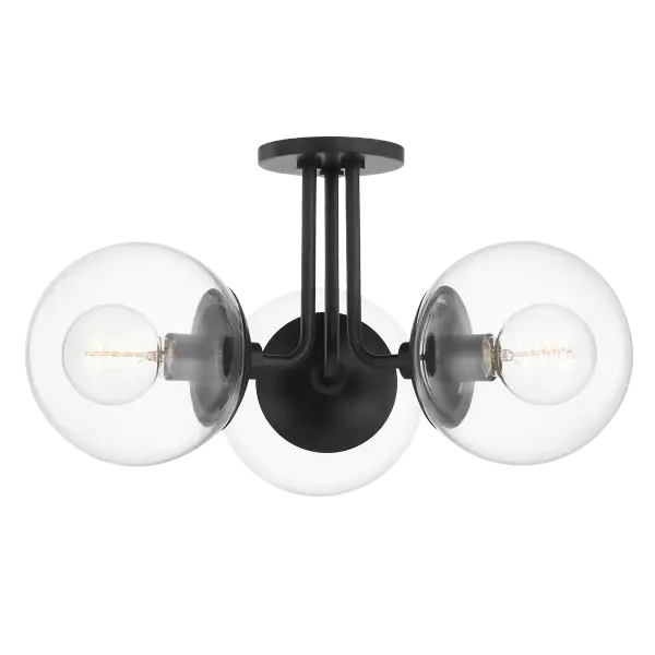 The Meadow Semi Flush combines transitional elegance with farmhouse warmth, featuring a bronze finish and organic design elements. Perfect for rooms with lower ceilings where a pendant won't work.