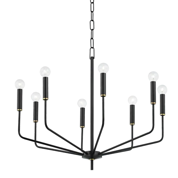 Bailey reimagines the traditional candelabra with svelte upward-extending arms and globe bulbs. Available in multiple light configurations (6, 8, or 15-light), it offers exceptional versatility for various room sizes and table lengths.