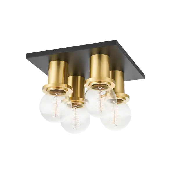 Brandi delivers edgy industrial style with exposed bulbs and high-wattage finishes. Perfect for bathrooms and vanity areas, this flush mount combines retro charm with modern flair for a sophisticated lighting solution.