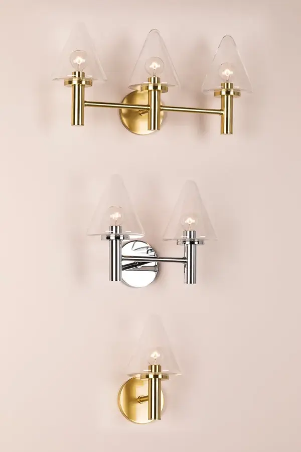 The Connie vanity light combines contemporary styling with practical illumination. Its polished chrome finish and clean lines make it ideal for modern and transitional bathrooms seeking refined lighting. - alternate view