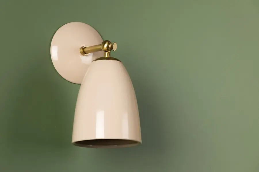 Kirsten Wall Sconce in Aged Brass with Cream Ceramic - Image 4