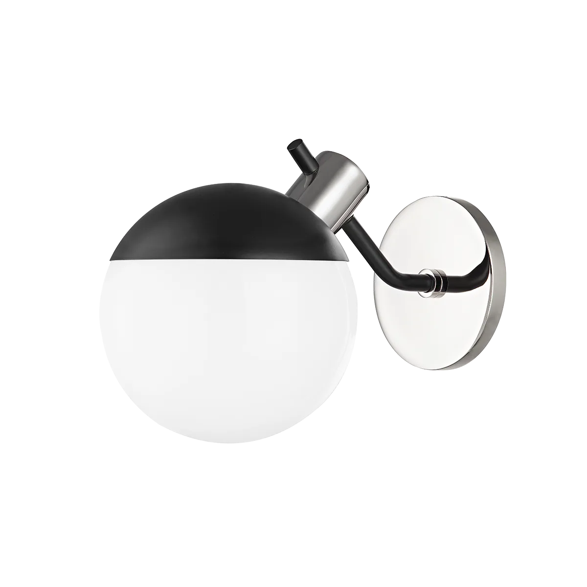 Miranda Wall Sconce in Polished Nickel with Soft Black