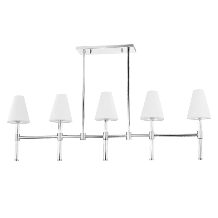 Vintage-Inspired Linear Chandelier with Modern Acrylic Details