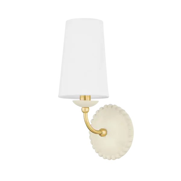 Rhea Wall Sconce in Aged Brass with Antique Ivory