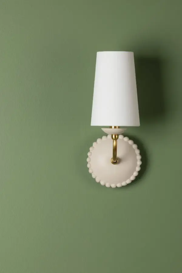 Rhea Wall Sconce in Aged Brass with Antique Ivory - Image 3