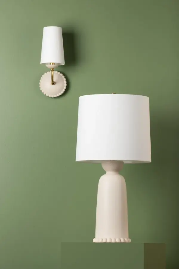 Rhea Wall Sconce in Aged Brass with Antique Ivory - Image 4