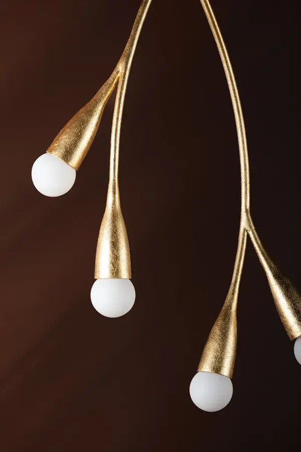 The Elsa Pendant brings organic beauty indoors with its cherry blossom-inspired design. Delicate branching arms adorned with matte white globe shades create a soothing, sculptural statement perfect for dining rooms and entryways. - alternate view