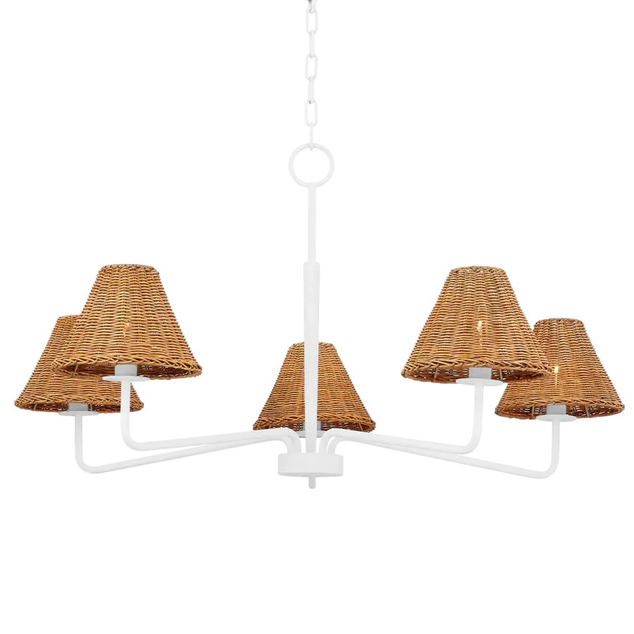 Natural Elegance Meets Modern Design in Woven Rattan Chandelier - Image 1