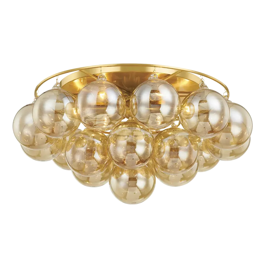 Glamorous Cloud-Like Flush Mount with Swirl-Ribbed Glass Globes - Image 1