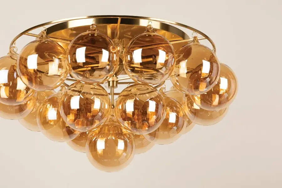 Glamorous Cloud-Like Flush Mount with Swirl-Ribbed Glass Globes - Image 4
