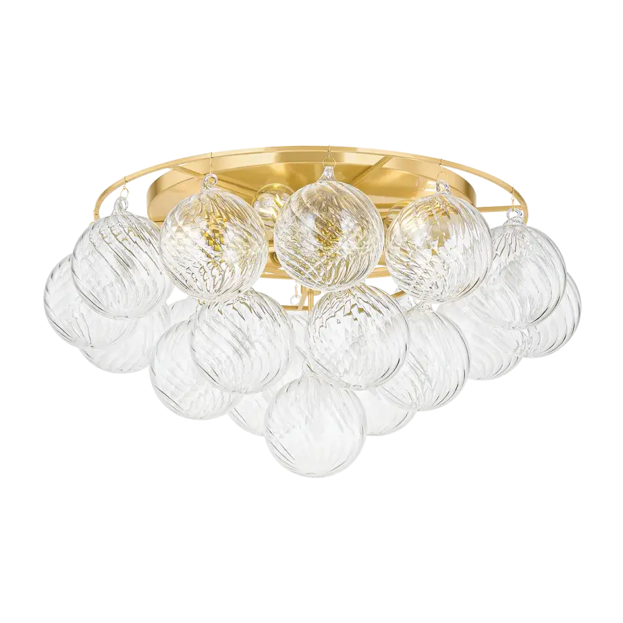 Mimi Flush Mount in Aged Brass